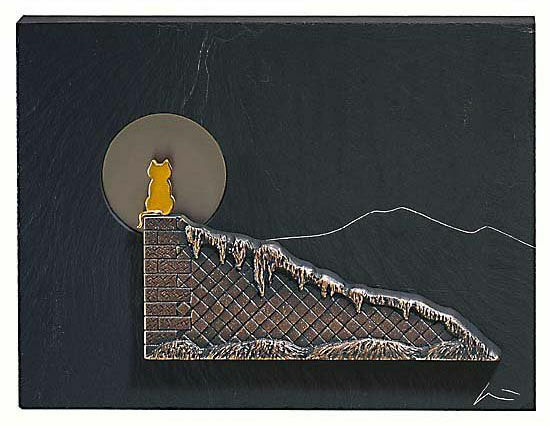 Objet mural "Chat de la pleine lune" von Klaus Börner