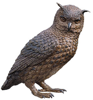 Garden sculpture "Wood Owl", bronze
