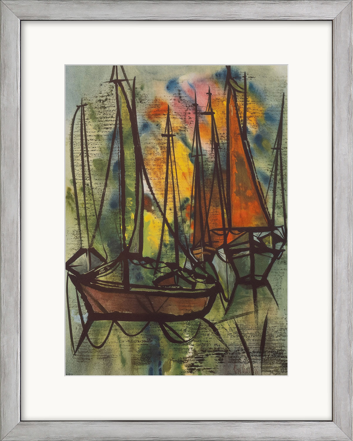 Bild "Ruhende Boote", gerahmt von Heino Breilmann