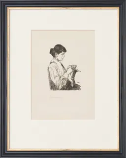 Bild "Strickendes Mädchen" (1915)