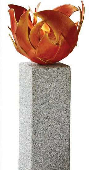 Boule à feu rouge (version avec stèle en granit)