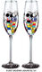 (869A) Sektglas-Partnerset "Korallenblumen" von Friedensreich Hundertwasser
