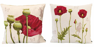 Set of 2 cushion covers "Poppies I + II"