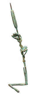 Garden sculpture "Stalk with Two Frogs", bronze