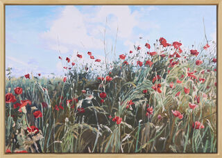 Obraz "Amrum Poppies" (2025) (Originál / Unikát), zarámováno