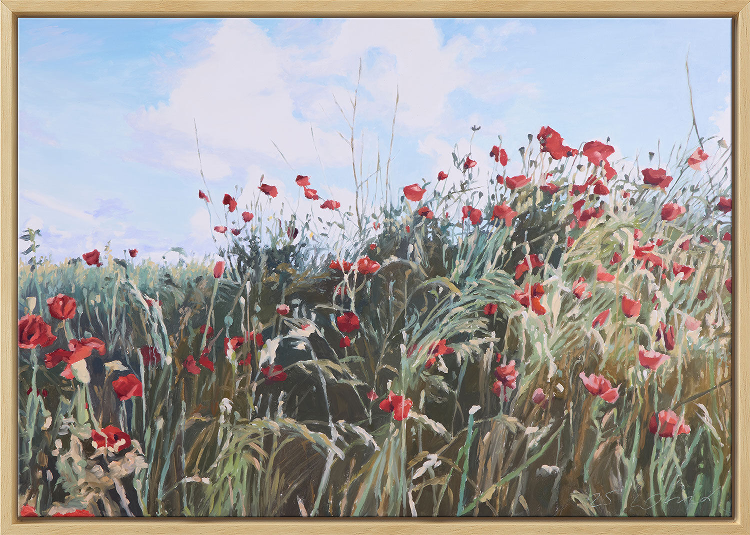 Bild "Amrumer Klatschmohn" (2025) (Original / Unikat), gerahmt von Susanne Wind