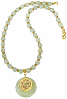 Jade pearl necklace "Mulan"