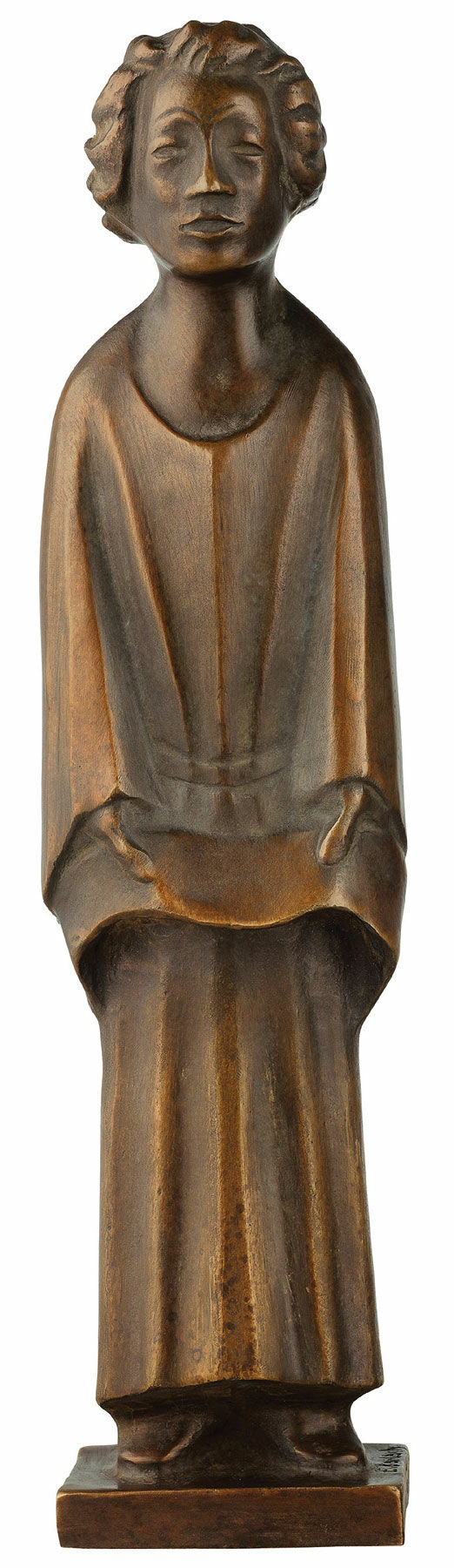 Sculpture "Le chanteur (élève du monastère chantant)" (1931), réduction en bronze von Ernst Barlach