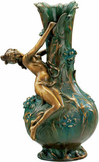 Vase "Marguerites", Version in Kunstbronze von Louis Auguste Moreau