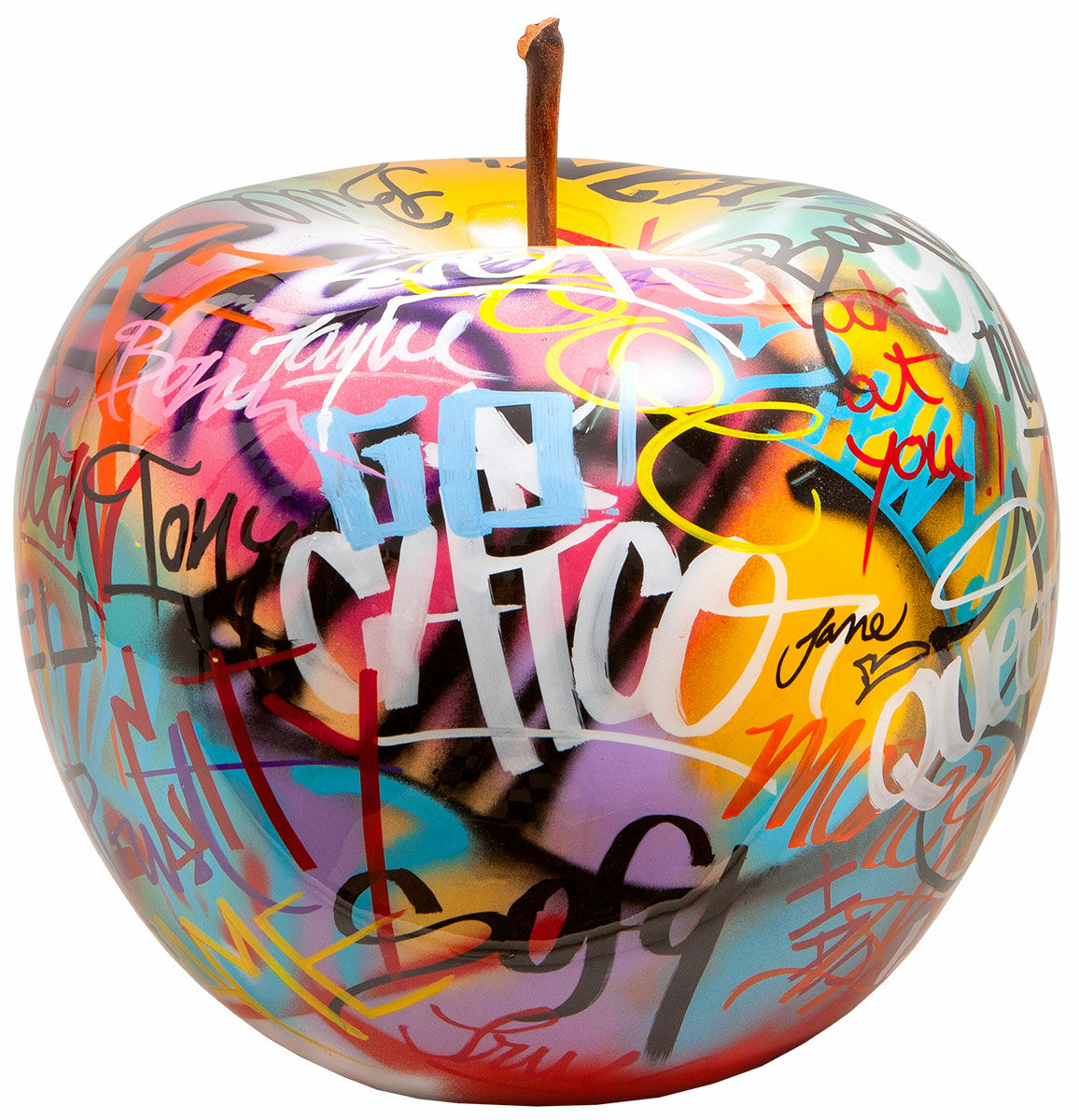 Keramisk objekt "Apple Graffiti" von Bruno