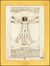 Tableau "Schéma des proportions de la figure humaine selon Vitruve", encadré