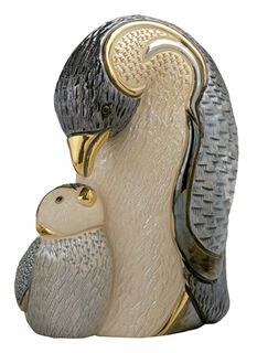 Ceramic figure "Penguin with Baby"