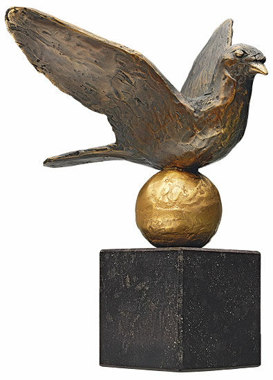 Sculpture "Colombe de la paix", bronze von Kurt Arentz