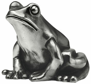 Sculpture "Frog Prince", silver-plated version by Ottmar Hörl