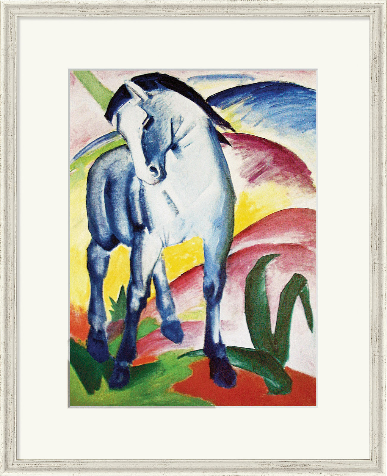 Bild "Blaues Pferd I" (1911), gerahmt von Franz Marc