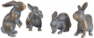 Garden sculptures "Rabbit Quartet", bronze