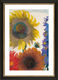 Billede "Solsikker og ridderspore" (omkring 1935), sort og gylden indrammet version af Emil Nolde