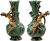 Set of 2 vases "Marguerites" and "Coquelicot", bronze version (antique green)