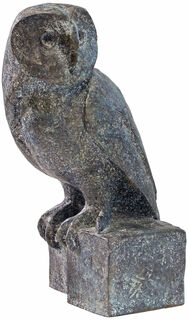 Sculpture "Barn Owl" (2022), version bronze grey patinated