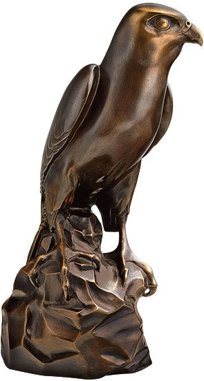 Escultura "Halcón", versión en bronce de Thomas Schöne
