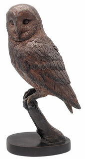 Garden sculpture Barn Owl "Hedwig", Bronze