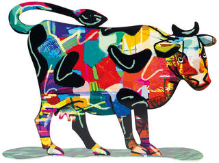 Sculpture sur pied double face "Cow Shalva"