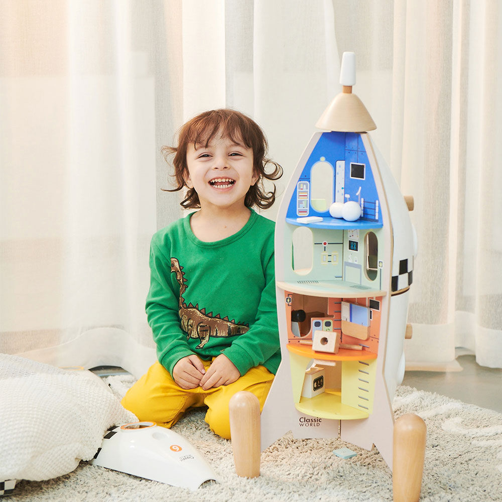 Set di giocattoli in legno "Rocket" (51 pezzi, per bambini dai 3 anni in su) di Kid's Concept