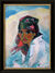 Quadro "Lotte con foulard" (1920), versione con cornice nera e dorata