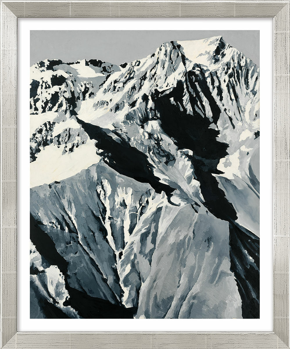 Bild "Himalaja" (1968), Version silberfarben gerahmt von Gerhard Richter