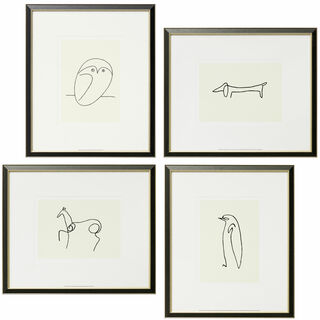 4 Animal Pictures in a Set, framed