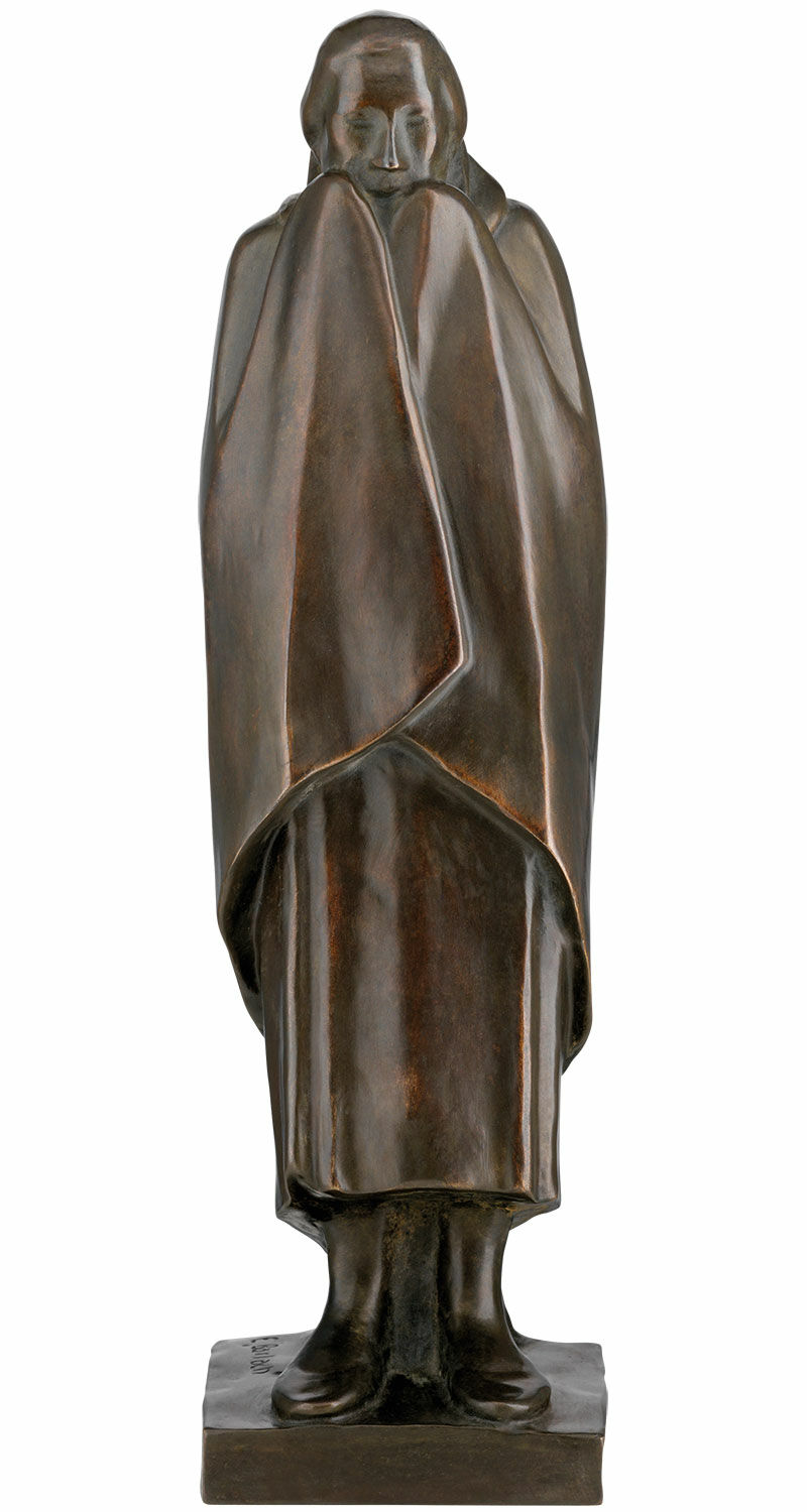 Skulptur "Frysende pige" (1916), reduktion i bronze von Ernst Barlach
