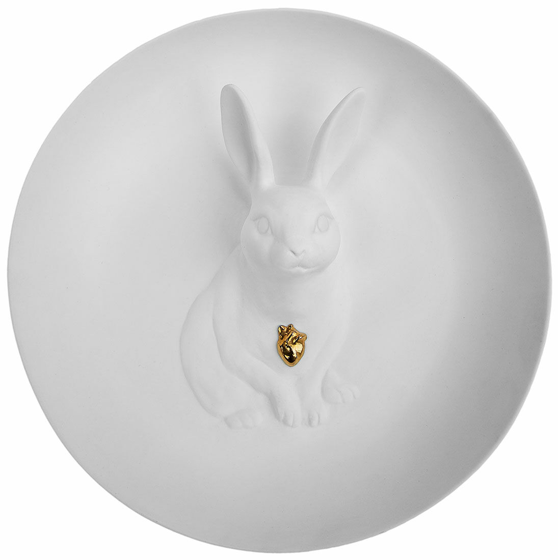 3D wall plate "Hare", porcelain by Trevoly