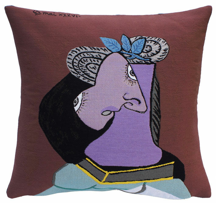 Kissenhülle "Strohhut mit blauen Blättern" (1936) von Pablo Picasso