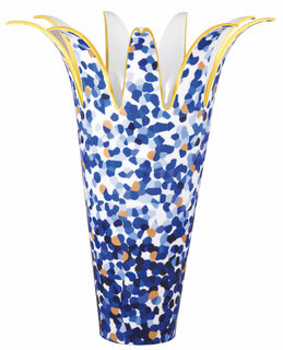 Porcelain vase "Marmorino Bleu" - by Bernardaud