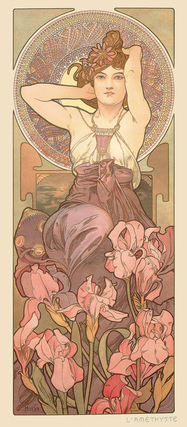 Glass picture "Amethyst" by Alphonse Mucha