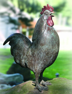 Garden sculpture "Rooster", bronze by Theophil Steinbrenner