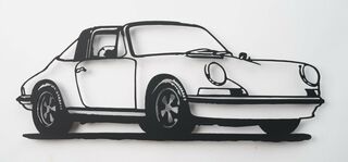 Wandobjekt "Porsche 911 Targa (schwarz)" (2021) (Unikat)