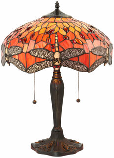 Table lamp "Dragonfly", red version - after Louis C. Tiffany
