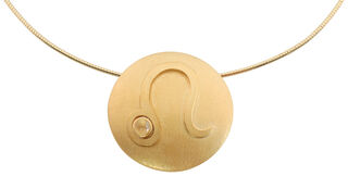 Zodiac necklace "Leo" (23.07.-23.08.) with lucky stone rock crystal
