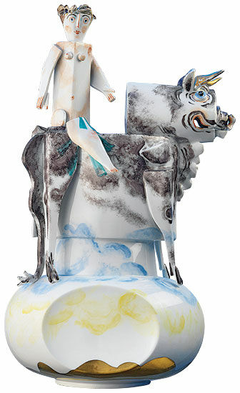 Sculpture "Europe and Bull", porcelain by Peter Strang