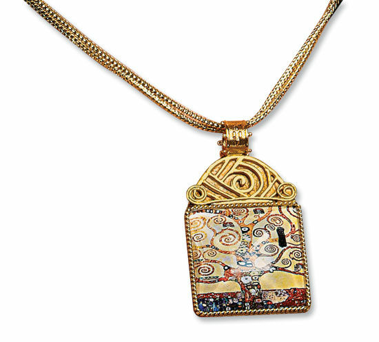 Necklace "Stoclet Frieze" - after Gustav Klimt by Petra Waszak