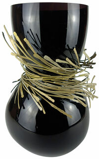Vase "Festive Black", glass/bronze