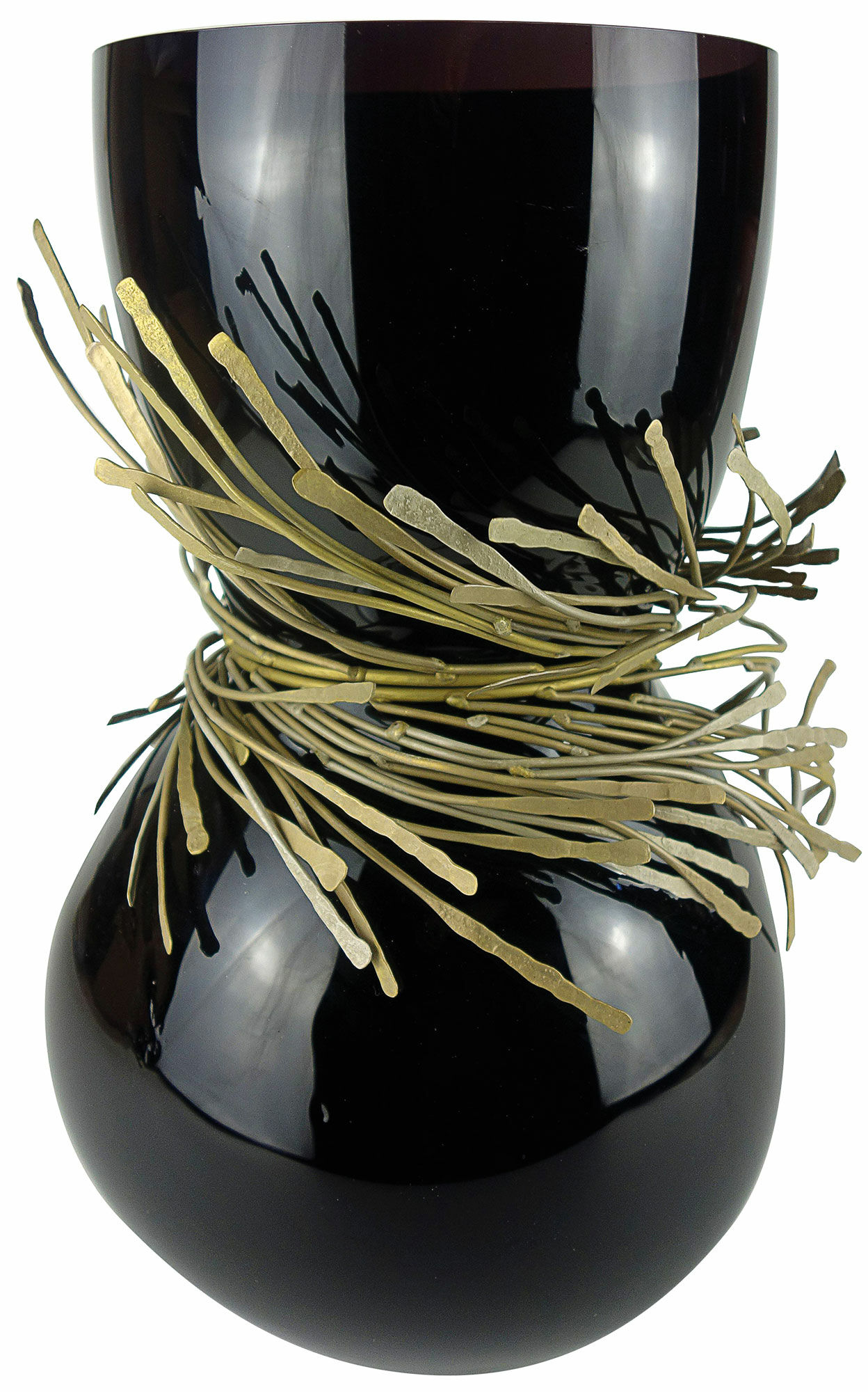 Vase "Festive Black", glass/bronze by Vanessa Mitrani