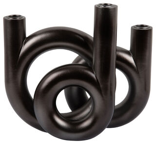 Kerzenhalter "Rings", Version in Dunkelgrau