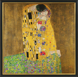 Bild "Der Kuss" (1907-08), gerahmt von Gustav Klimt