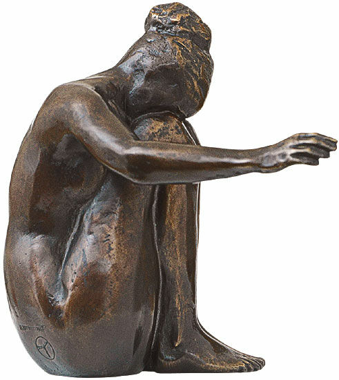 Sculpture "Melancholy", bronze by Olaf Teichmann