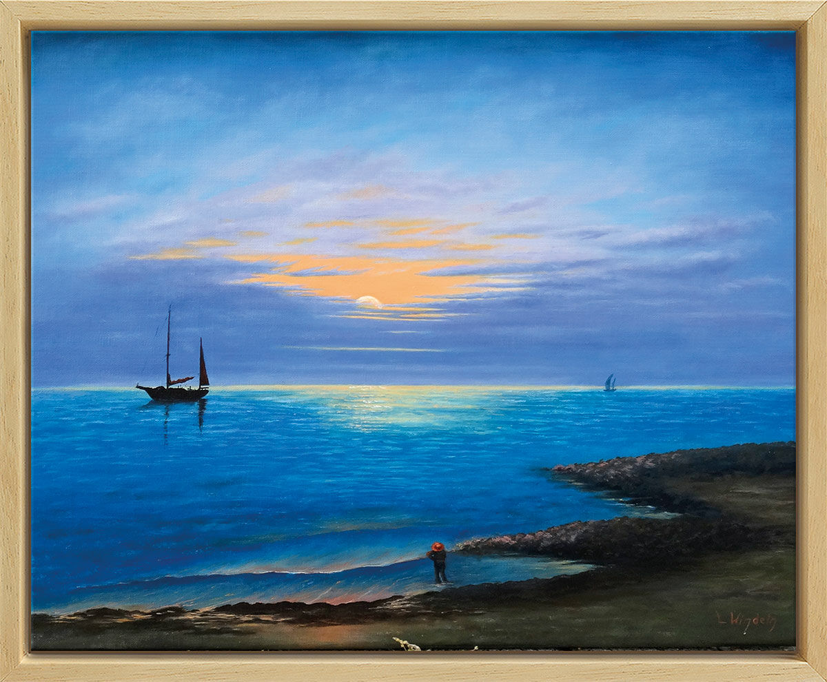 Tableau "Romantic Sea" (2014), encadré von Leo Windeln