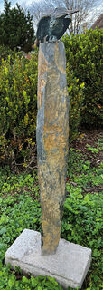 Garden stele "Kingfisher on Column", large version