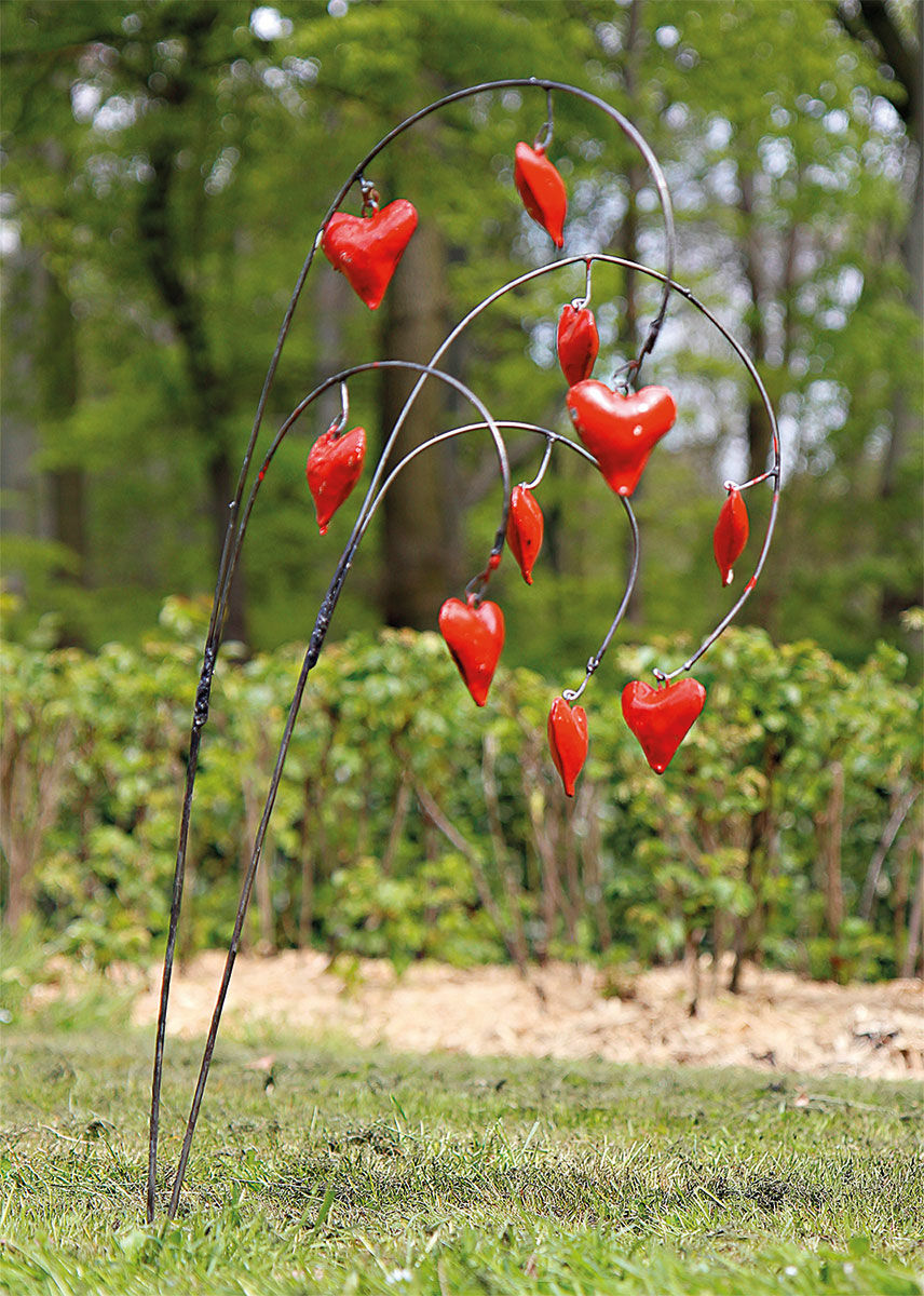 Garden stake flower set "Heart Flowers", 2-pcs.