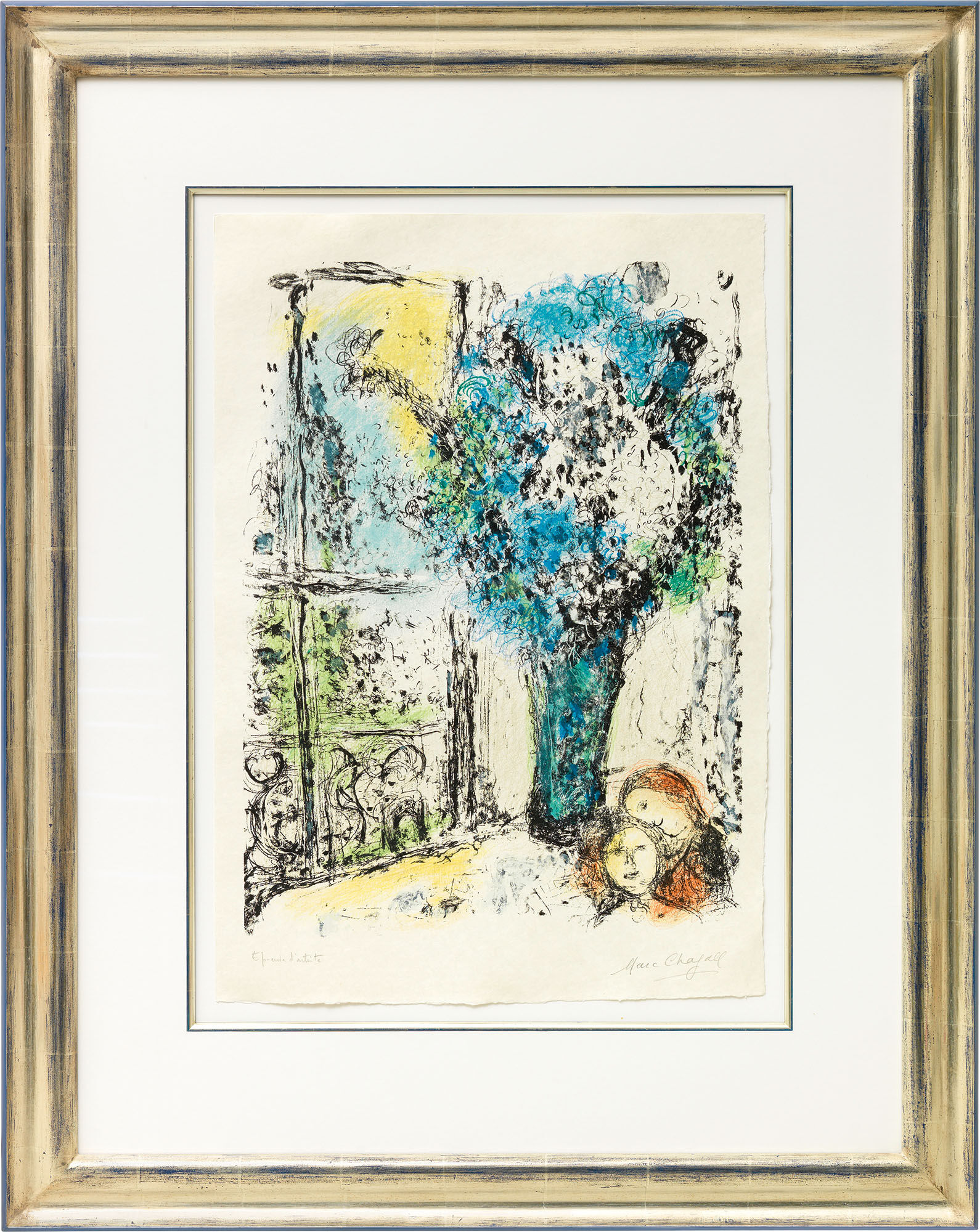 Billede "Le Bouquet bleu" (1974) von Marc Chagall